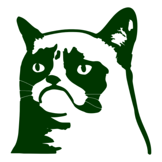 Grumpy Cat 2 Decal (Dark Green)